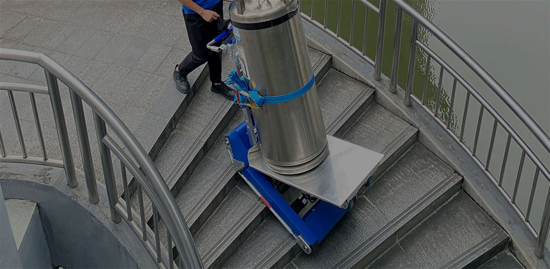 move heavy equipment with powered stair climber by XSTO Climbers