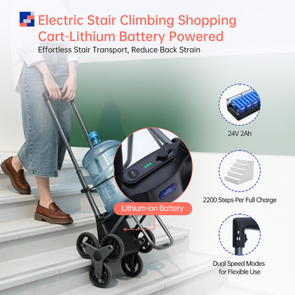 66lbs Electric Stair-Climbing Shopping Cart EzStep