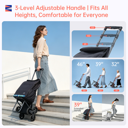 66lbs Electric Stair-Climbing Shopping Cart EzStep