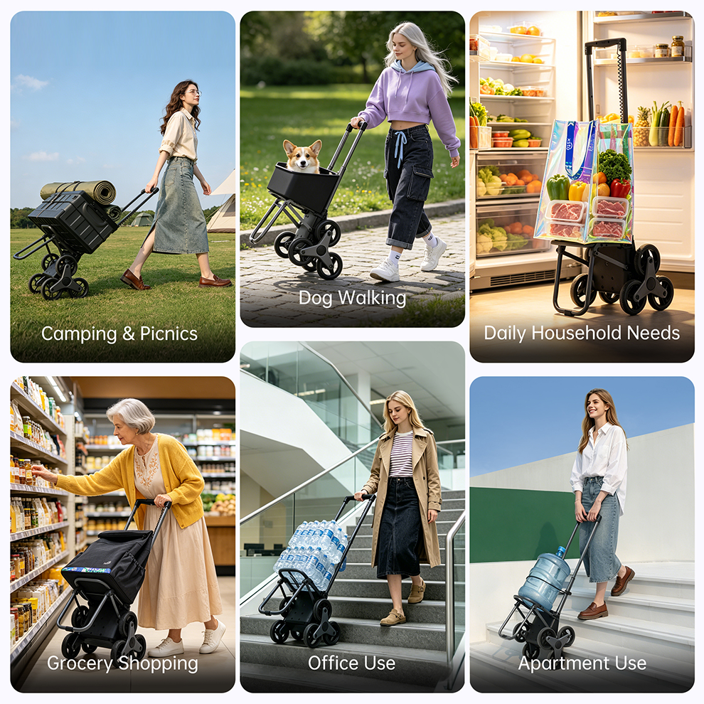 66lbs Electric Stair-Climbing Shopping Cart EzStep