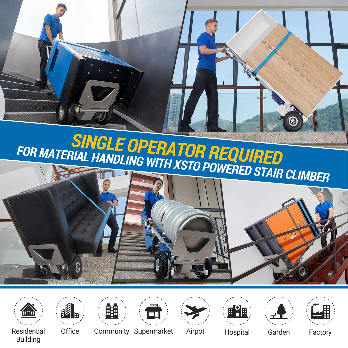 463 lbs Motorized Stair Climbing Hand Truck With Edge Brake ZW7210GC